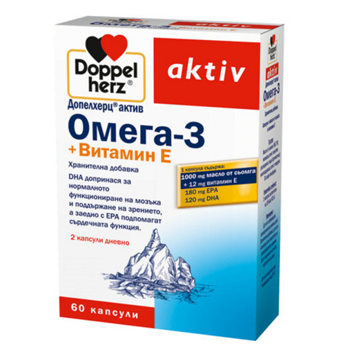 Снимка на Допелхерц® актив Омега-3+Витамин Е*60 капсули