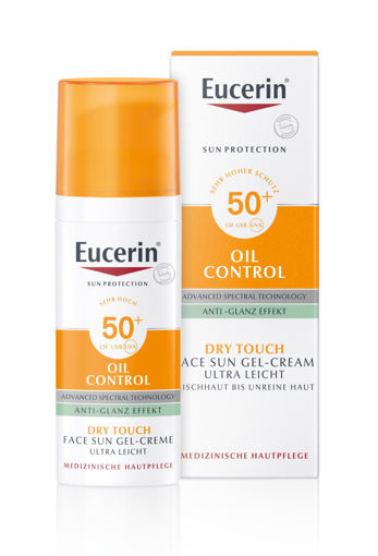 Снимка на Еусерин Слънцезащитен гел-крем за лице за мазна кожа SPF 50+, 50 мл