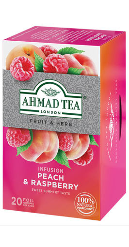 Снимка на ЧАЙ С МАЛИНА и ПРАСКОВА  20 Филтър пакетчета  AHMAD TEA