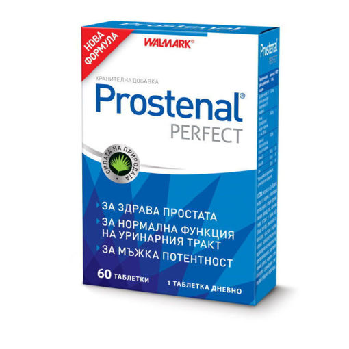 Простенал перфект 60 таблетки съдържа екстракти от Сау Палменто и коприва, които допринасят за здрава простата, нормално уриниране и функциониране на бъбреците, и пикочните пътища. Екстрактът от бабини зъби има значение за мъжката потентност.