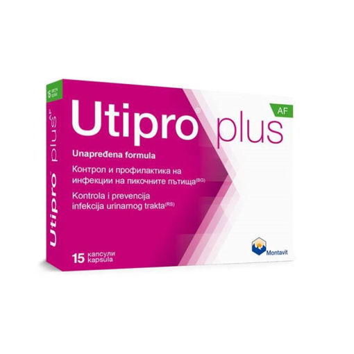 Utipro plus AF е предназначен за контрол и профилактика на инфекции на пикочните пътища, причинени от патогени като Е-colli и други грам-отрицателни бактерии, които обикновено участват в етиологиите на урологичните инфекции.