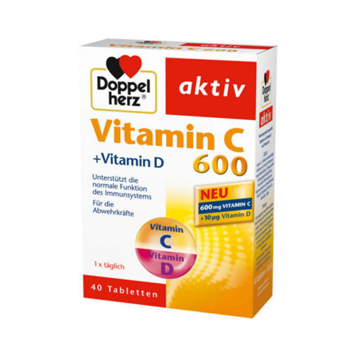Снимка на Допелхерц® актив Витамин C 600+Витамин D *40 таблетки