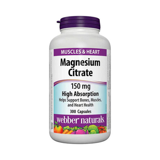 Снимка на Магнезий Цитрат с висока абсорбция  150 мг,300 капсули WEBBER NATURALS