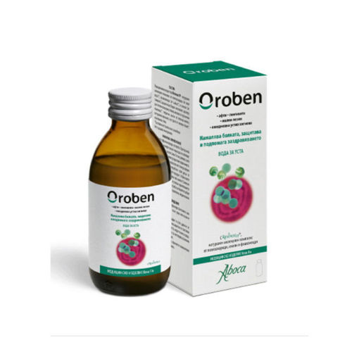 Oroben Вода за уста е продукт което намалява болката и подпомага заздравяването на афти, повтарящи се афтозни стоматити, възпалени венци и малки лезии в устата, дължащи се например на стоматологично лечение или използване на ортодонтски апарати и протези.