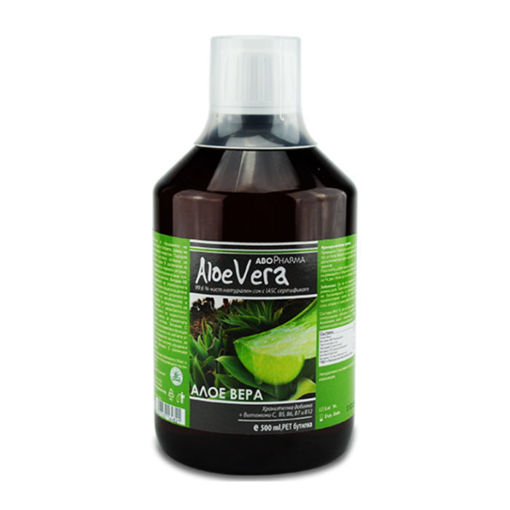 Abopharma Aloe Vera 99.6 % e чист натурален сок с Витамини С, B5, В6, В7 и В12 се използва за намаляване нивото на холестерола, за предпазване от камъни в бъбреците, бъбречни възпаления и за нормализиране на кръвното налягане. Той спомага за предотвратяване на рака на дебелото черво и благоприятства храносмилателния тракт. Използва се при запек, както и за нормализиране нивото на кръвната захар и тази причина, алоето е изключително полезно за болни от диабет.