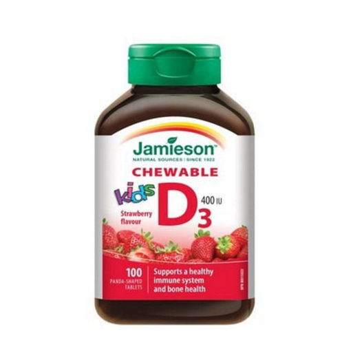 Витамин D3 дъвчащи таблетки на канадската фирма Jamieson е подходящ за деца над 3 години. Благоприятен ефект върху имунитета и костите. Да се приема по 1 дъвчаща таблетка дневно повреме или след хранене.