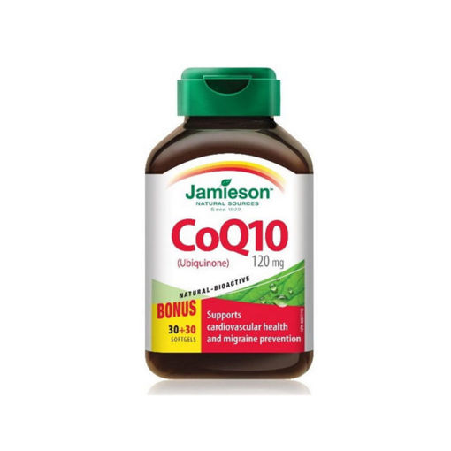 КОЕНЗИМ Q10 / COENZYME Q10 е качествена и високо ефективна формула на канадската марка Jamieson съдържаща 120 мг Коензим Q10 (известен още като убихинон) във всяка капсула, създадена по специална технология, която не позволява разпадане на хранителните съставки.