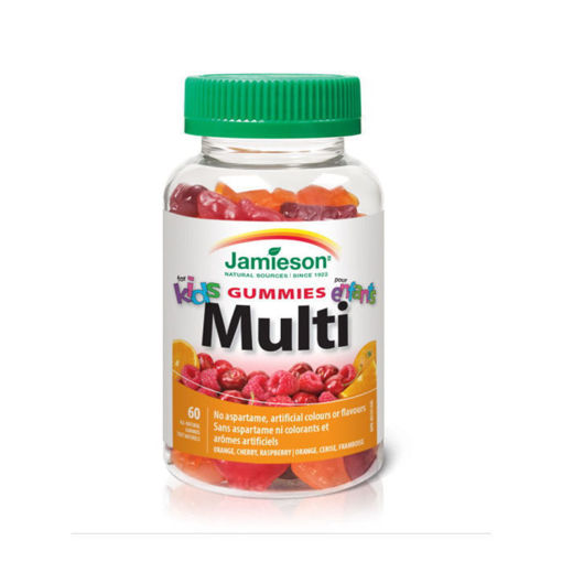 Мултивитамини за деца на канадската фирма Jamieson под формата на желирани дражета с вкус на портокал са подходящи за деца над 3 годишна възраст. Доза: 1 желиране драже дневно