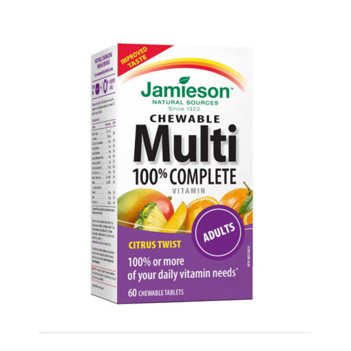 Мултивитамините на Jamieson са специално формулирани с витамини и минерали, които спомагат за повишаване на енергийните нива на организма и подсилват имунитета. Jamieson Multi набавя 100% от дневната нужда на организма, тонизира и подпомага общото здраве. Без изкуствени подсладители, оцветители и аромати.