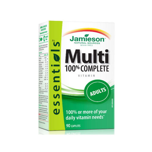 Jamieson 100% Complete Multivitamin for Adults е хранителна добавка с витамини и минерали за повишаване на енергийните нива на организма и подсилване на имунитета. Мултивитамините на Джеймисън осигуряват на организма 100% от нужната му дневна потребност. Те тонизират и подпомагат общото здраве.