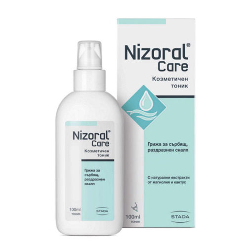 Nizoral Care козметичен тоник подобрява състоянието на скалпа чрез успокояващ комплект от натурални съставки, извлечени от магнолия и кактус.