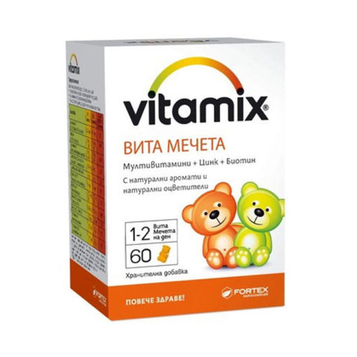 Vitamix Vita Gummies Multivitamins + Zinc + Biotin е специално създадена хранителна добавка за деца, която съдържа богат комплекс от витамини, допълнен с биотин и важния минерал цинк