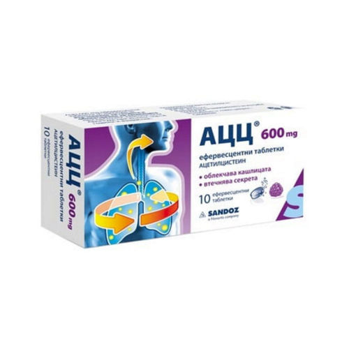 АЦЦ 600 мг ефервесцентни таблетки се използва за втечняване на секрета и облекчаване на кашлицата при бронхити, причинени от простуда при деца над 14 години, юноши и възрастни.