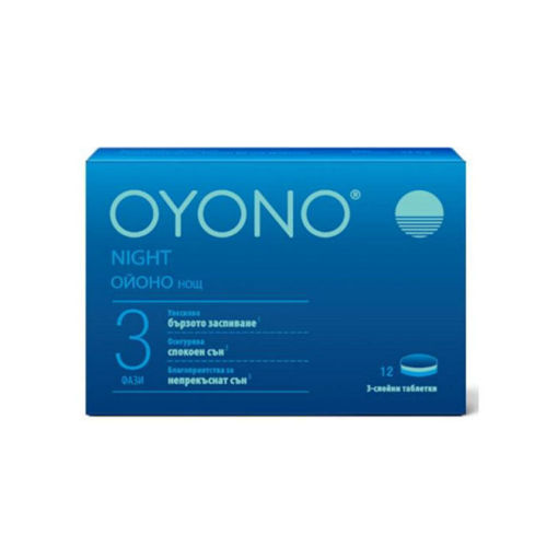 Добрият сън има ново име. OYONO NIGHT е хранителна добавка, която улеснява бързото заспиване. Специална комбинация от растителни екстракти с витамин В6 и мелатонин.