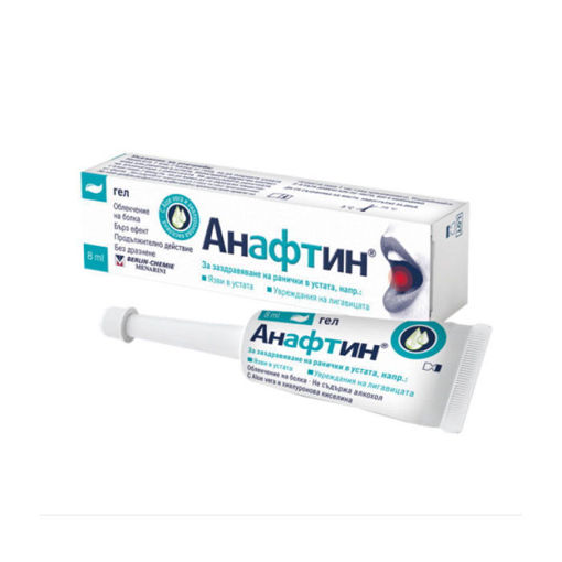 Anaftin® Gel облекчава болката, причинена от ранички в устната кухина, като афтозен стоматит, афтозни язви, както и появата на ранички, причинени от скоби, брекети и неудобни зъбни протези.