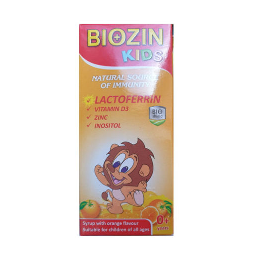 Biozin Kids Syrup с лактоферин допринася за нормалната функция на имунната система. Действа антивирусно, антибактериално, антиоксидантно, пробиотично.