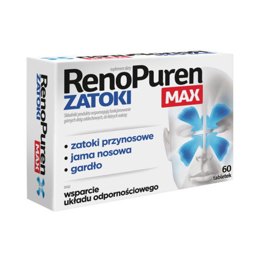 RenoPuren Zatoki MAX е ранителна добавка за горни дихателни пътища. РеноПурен Синуси Макс е комплекс от 8 растителни екстракта от цвят на липа, чесън, цвят на бъз, лопен, мащерка, корен от тинтява, върбинка и листа на андрографис.