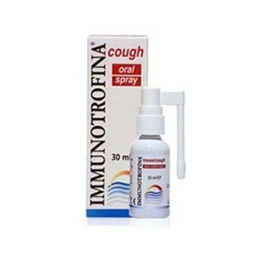 Immunotrofina Cough Oral Spray има бърз, локален ефект, който успокоява рецепторите в гърлото като създава защитен слой върху тях. Подходящ е за симптоматично лечение на суха, непродуктивна кашлица, пресипналост, загуба на глас при деца и възрастни. Подходящ за честа и продължителна употреба.