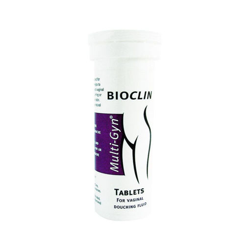 БиоКлин Мулти-Гин таблетки се използват за поддържане на вагинална хигиена. Съдържат съставки, които поддържат растежа на лактобацилите, а екстрактът от Алое оптимизира състоянието на тъканите. В комбинация с Multi-Gyn Вагинален душ, ефервесцентните таблетки осигуряват оптимална интимна хигиена, профилактика на вагинални инфекции и облекчаване на оплаквания като сърбеж, възпаление, парене, секреция и/или неприятна миризма.