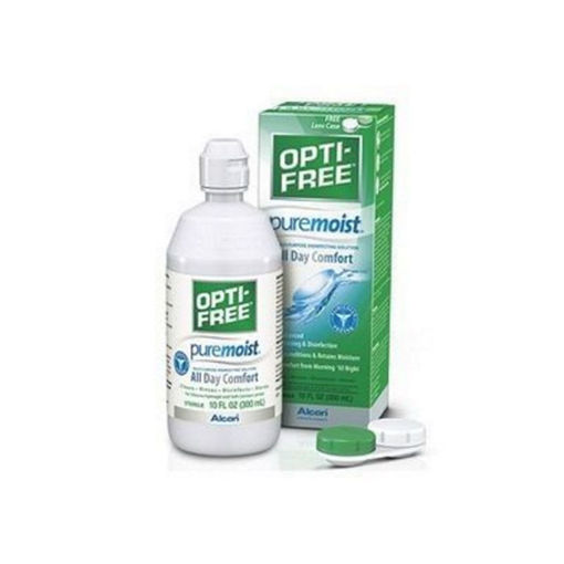 OPTI-FREE PureMoist е многофункционален разтвор, подходящ за дезинфекция, почистване, изплакване, овлажняване и съхранение на силиконо-хидрогелови и меки контактни лещи.