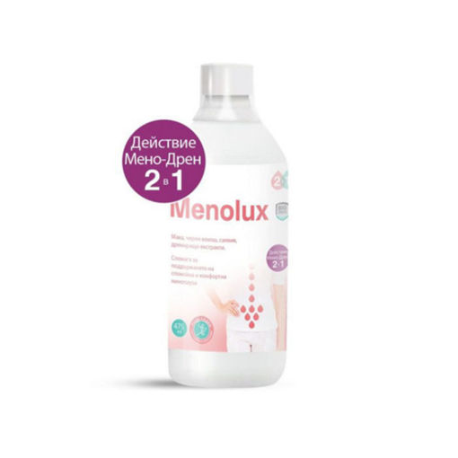 МЕНОЛУКС сироп спомага за освобождаване от излишно натрупаните течности и мазнини в организма. Ефективно се бори със симптомите на менопауза.