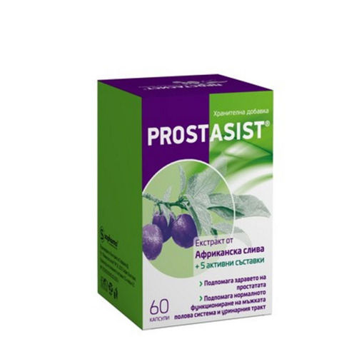 Простасист е предназначен за здравето на простата и нормалното функционирането на мъжката полова система. Комбинира действието на екстракти от Aфриканска слива, Рапица и Коприва с Бета – ситостероли, Цинк и Селен.