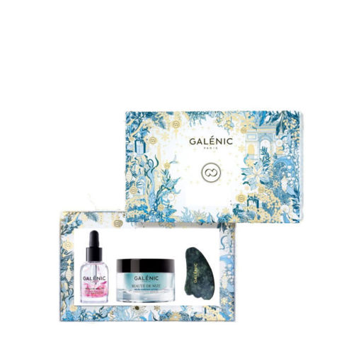 GALENIC  КОЛЕДНО ПРЕДЛОЖЕНИЕ - HUILE DE BEAUTE ЦВЕТЕН СЕРУМ - ЕЛИКСИР + BEAUTE DE NUIT хроно-активен аква-гел - специална цена + ПОДАРЪК GUASHA - масажор за лице.
