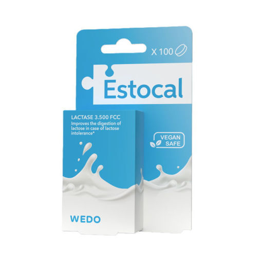 Estocal на WEDO е специализиран продукт, предназначен да подпомага хората с лактозна непоносимост в усвояването на лактозата, съдържаща се в млечните изделия.