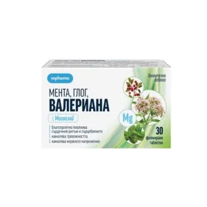 Мента, глог, валериана+Mg таблетки*30