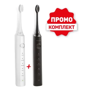 ПРОМО КОМПЛЕКТ Microlife Clean S3 Black +White Звукови електрически четки за зъби