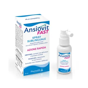 Ансиовит Фаст (с пасифлора, маточина, L-теанин, шафран, лавандула и 5 HTP) сублингвален спрей*30 мл