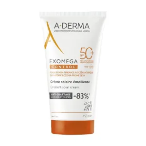 A-DERMA Exomega Control Слънцезащитен емолиентен крем SPF50+ 150 мл