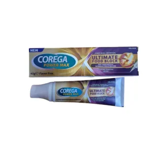 Корега Ultimate Food Block фиксиращ крем за зъбни протези*40 гр