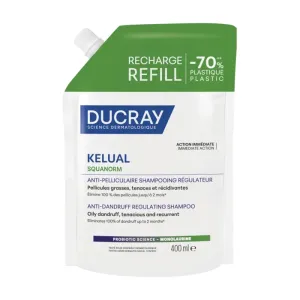 DUCRAY KELUAL SQUANORM Регулиращ шампоан против мазен пърхот*400 мл REFILL